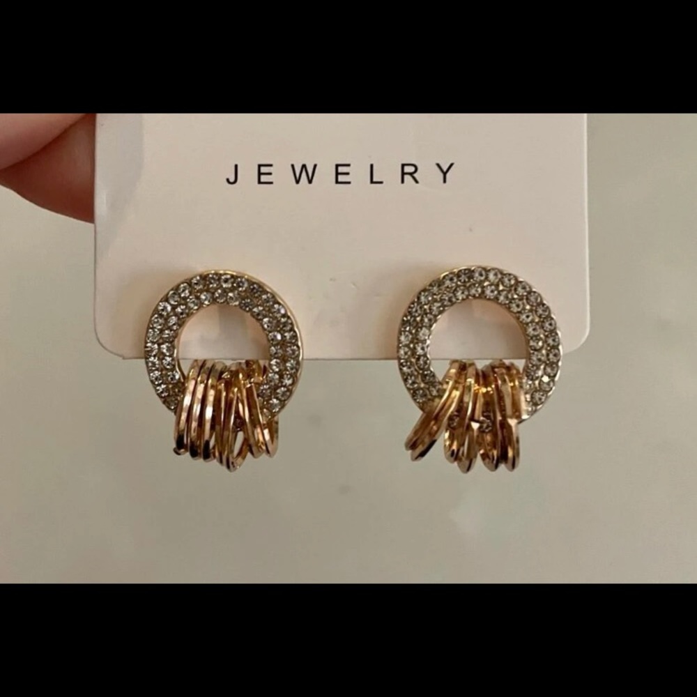 Beautiful Rhinestone Circle Decor Earrings - Picture 13 of 17